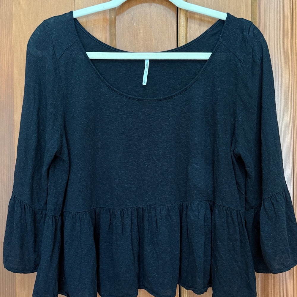 Free People Drop Sleeve Peplum Top in Small